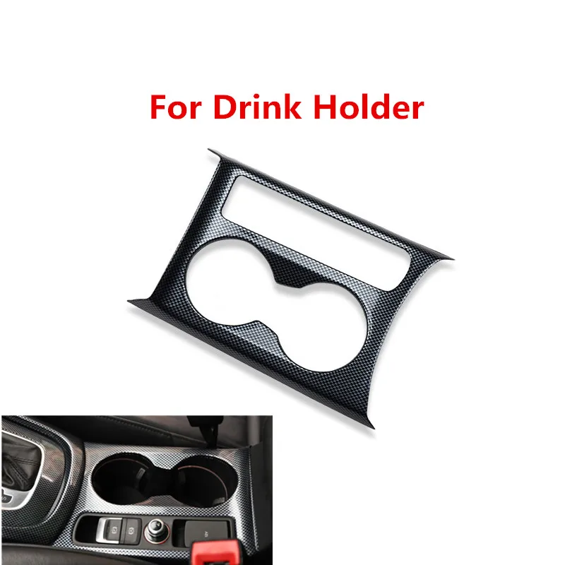 Carbon Fiber Printed Car Gear Door Panel Cover Drink Holder Moulding Trim for Audi Q3 2013 2014 2015 2016 2017 2018 Styling
