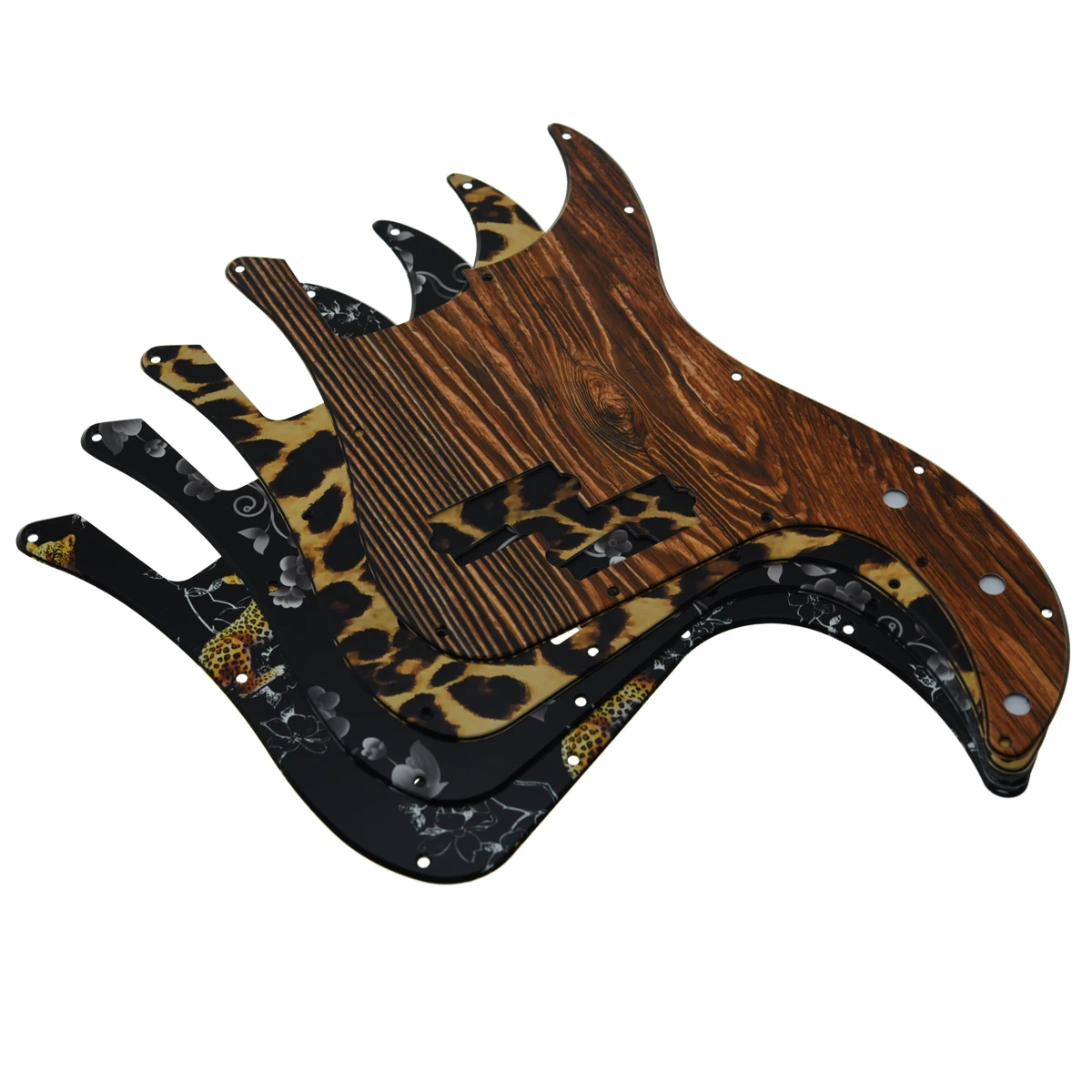 13 Hole P Bass Pickguard with Screws 3D Printed Plastic Pickguard Fits USA/Mexican Fender Leopard Stripe PB Scratch Plate