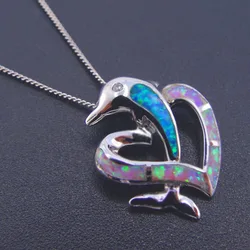 Klassische Stil Rosa Feuer Opal Messing Liebe Kleine Dolphin Anhänger Schmuck