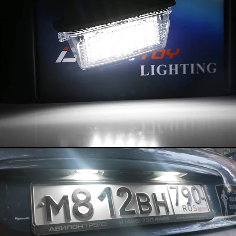 2pcs Canbus LED License Number Plate Lights Bulbs For Peugeot 206 207 307 308 406 407 Citroën C3 C4 C5 BERLINGO SAXO XSARA T10