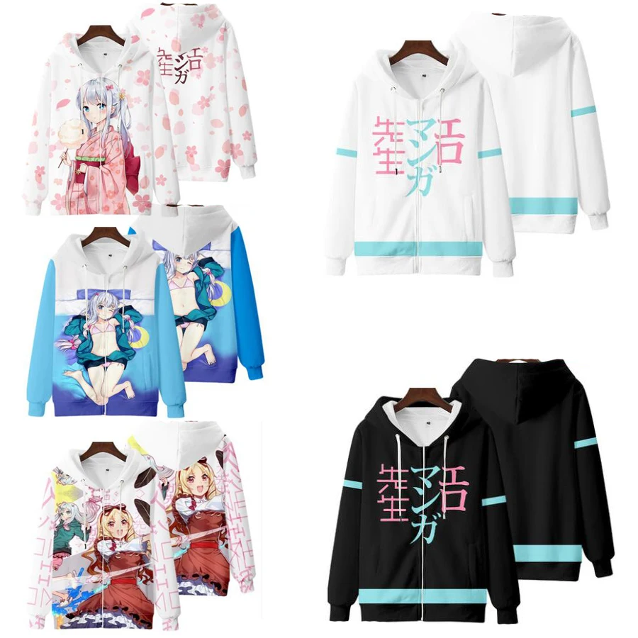 Japan Anime Eromanga Sensei 3D Print Zip Up Women/Men Hoodie Sweatshirt Sagiri Izumi Cosplay Zipper Hooded Jacket Male Tracksuit