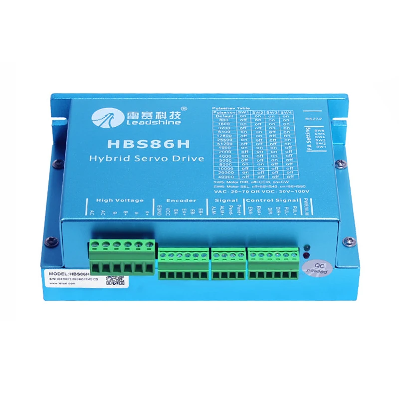 

2 Phase Hybrid Servo Driver HBS86H Closed-loop 8A 20-70VAC 30-100VDC RS232 to Drive NEMA 34 Hybrid Servo Motors CNC