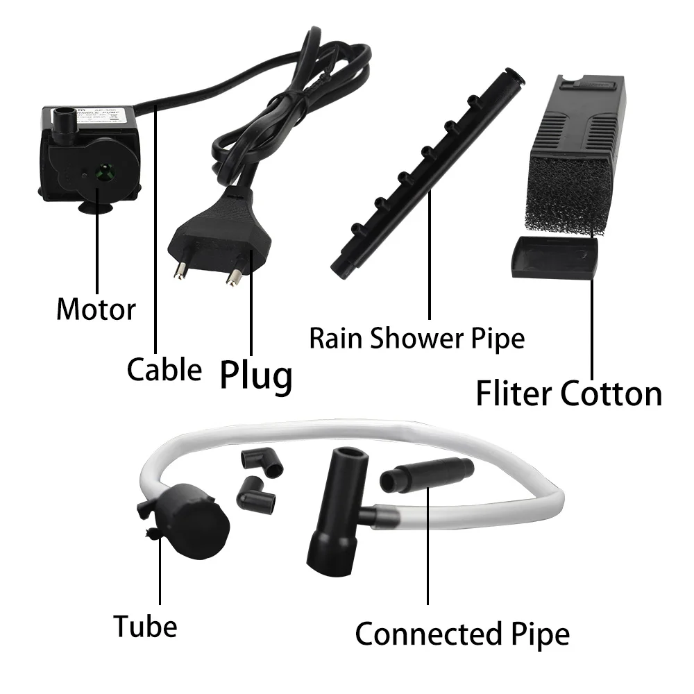 EU Plug Submersible Water Filter Pump Turtle Tank Filter Aquarium Fish Tank Oxygen Increasing Pump Low Level Water