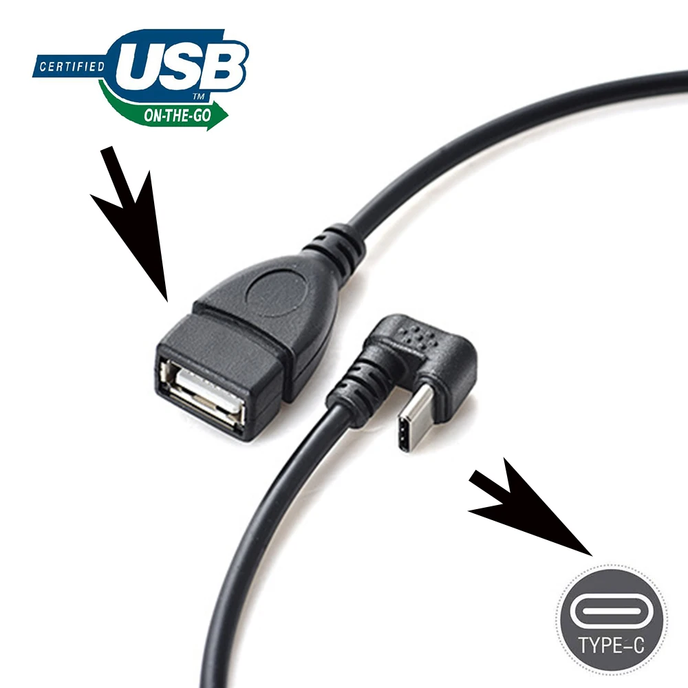 OTG  CABLE 180 Degree USB 3.1 Type C male to USB 3.0 A Female Up & Down Angled USB C Converter Adapter for Phone Tablet PC