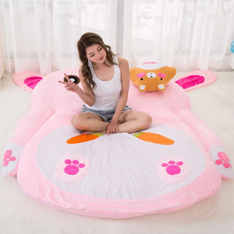 Rabbit Lazy Sofa Bed Cartoon Lovely Tatami Mattress Folding Bedroom Single Floor Double Thickened Mattress