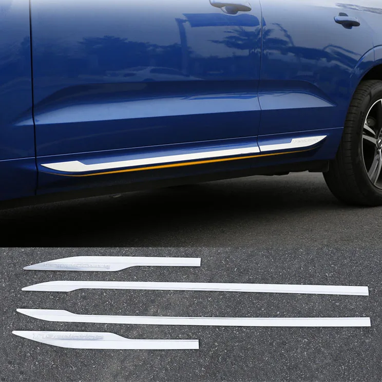 

Car Styling Accessories 4pcs Fit for Volvo XC60 2018-2020 ABS Chrome Side Door Body Bottom Molding Cover Trim