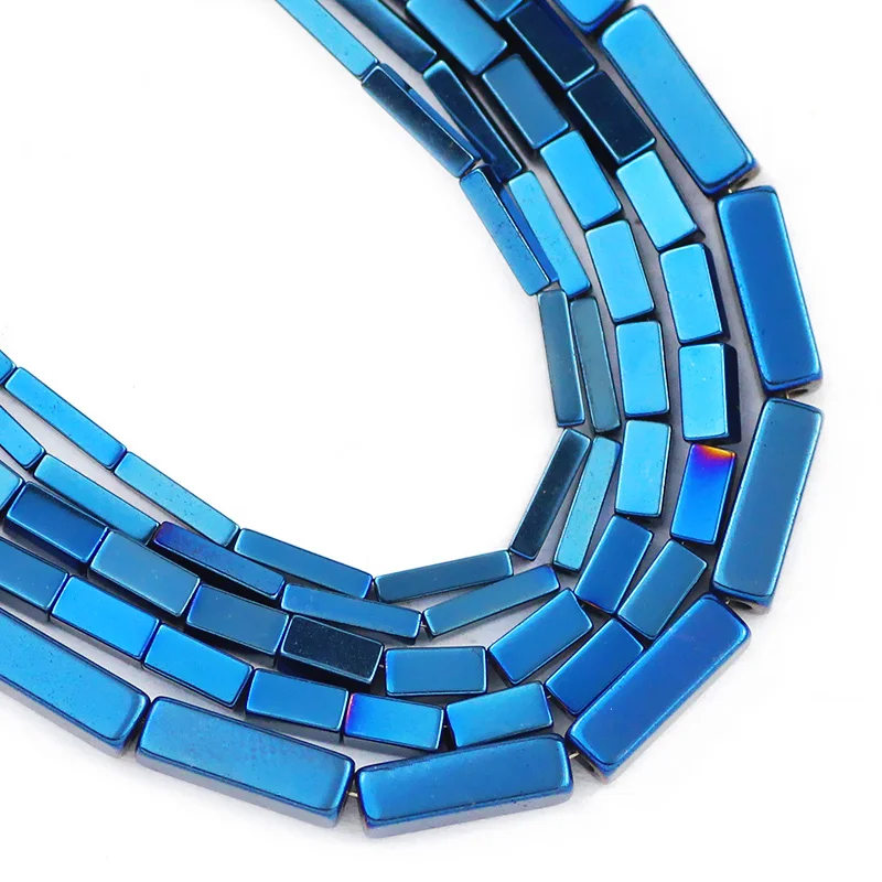 Überzug Blau Rechteck Quader Naturstein Spacer Hämatit Lose Perlen 4 ~ 9MM Für DIY Schmuck Machen Armband Halskette Erkenntnisse