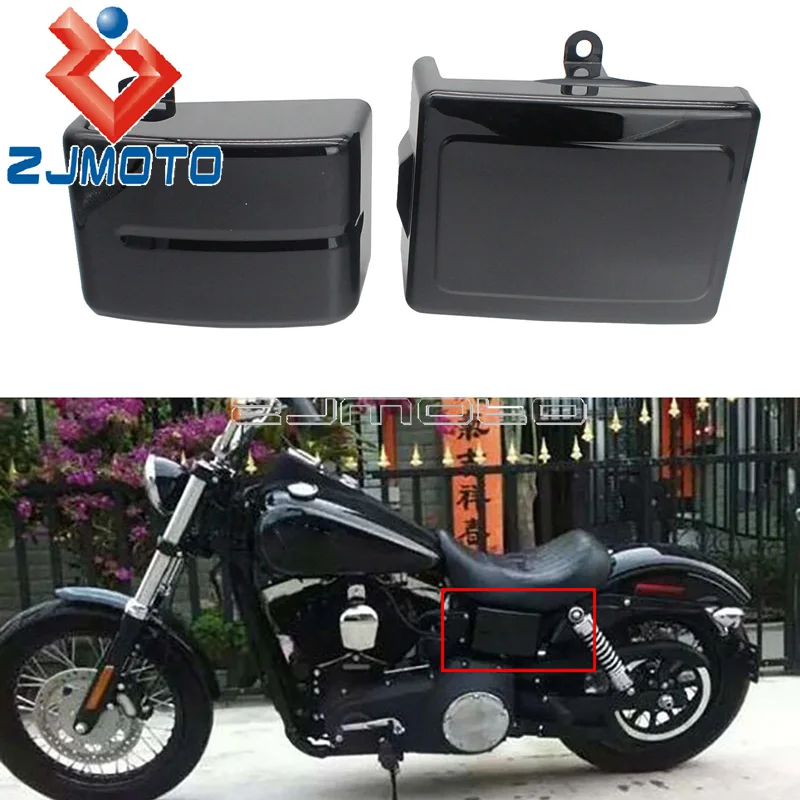 

Pair Battery Cover Left&Right Protection Guard For Harley Dyna Low Rider Street Fat Bob FXDB FXDF FXDLS Switchback FLD 2012-2017