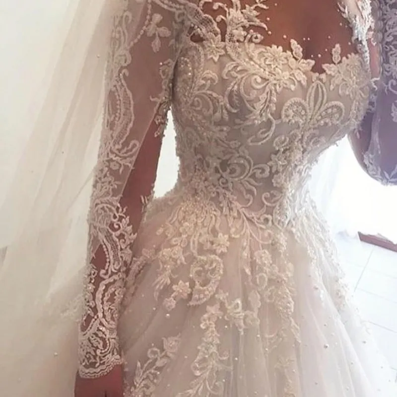 Stickerei Perlen Luxus Brautkleid plus Größe Robe de Mariée 2023 Spitze Brautkleider Vestido de Noiva A-Linie Brautkleider