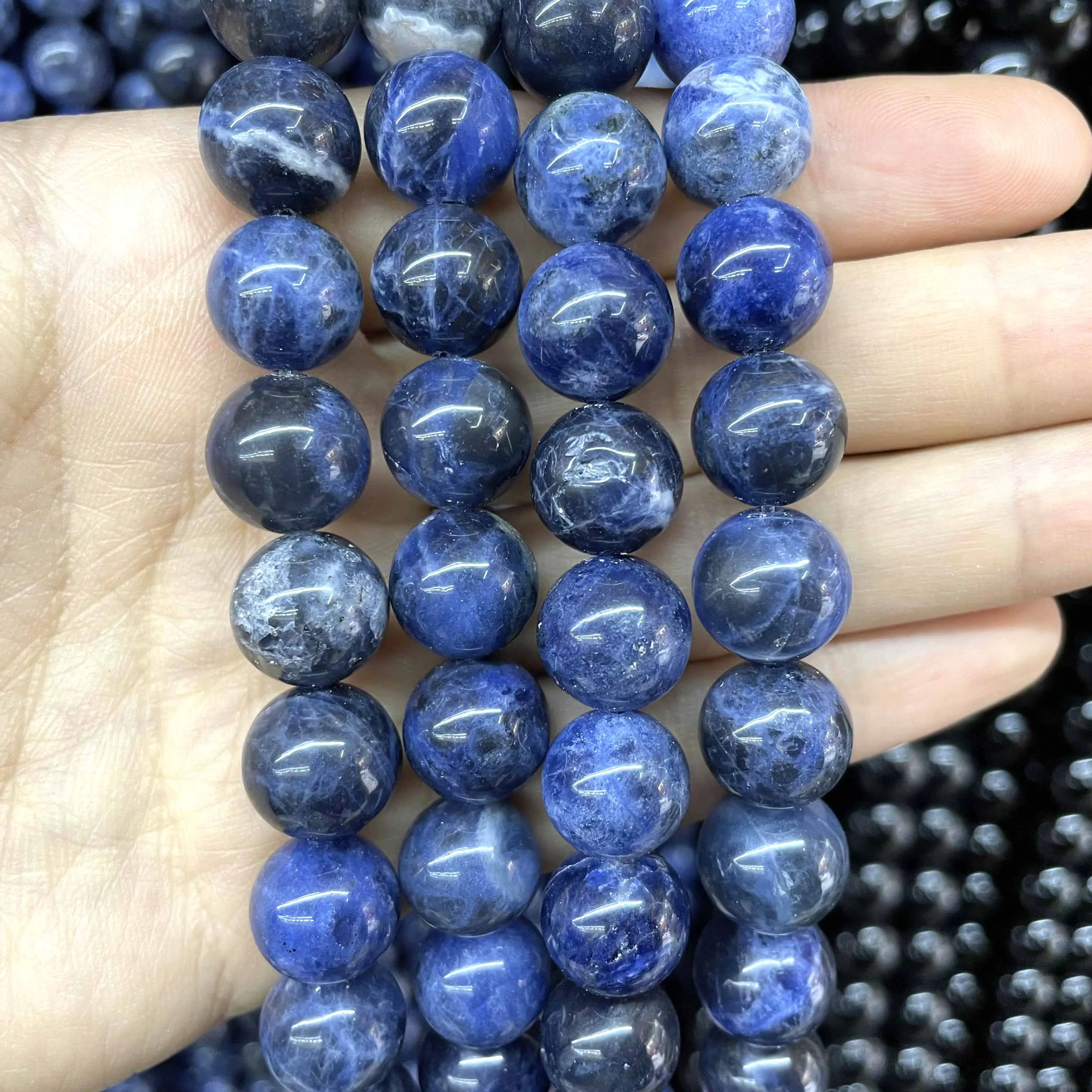 Natural Old Blue Sodalite Stone Round Spacer Beads For Jewelry Making Charm DIY Bracelets Necklace Accessories 2 3 4 6 8 10mm