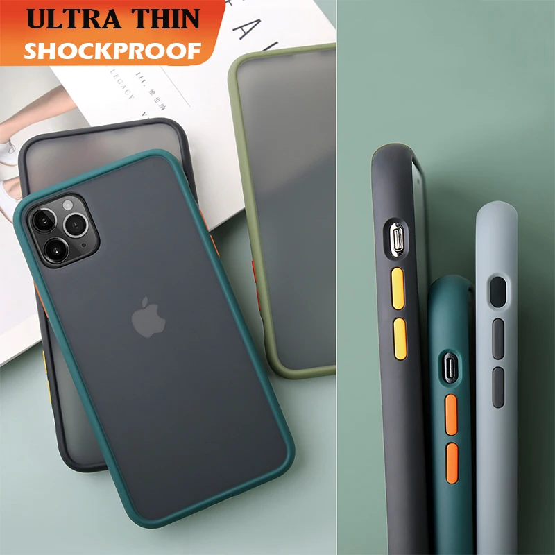Luxury Shockproof Silicone Phone Case for iPhone 12 Mini 11 Pro Max XS XR 7 8 Plus Protective Matte Soft TPU Logo Cover Coque