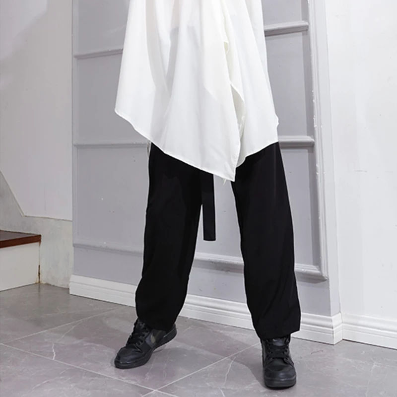 

Spring and autumn men's belt casual pants trendy young hairdresser