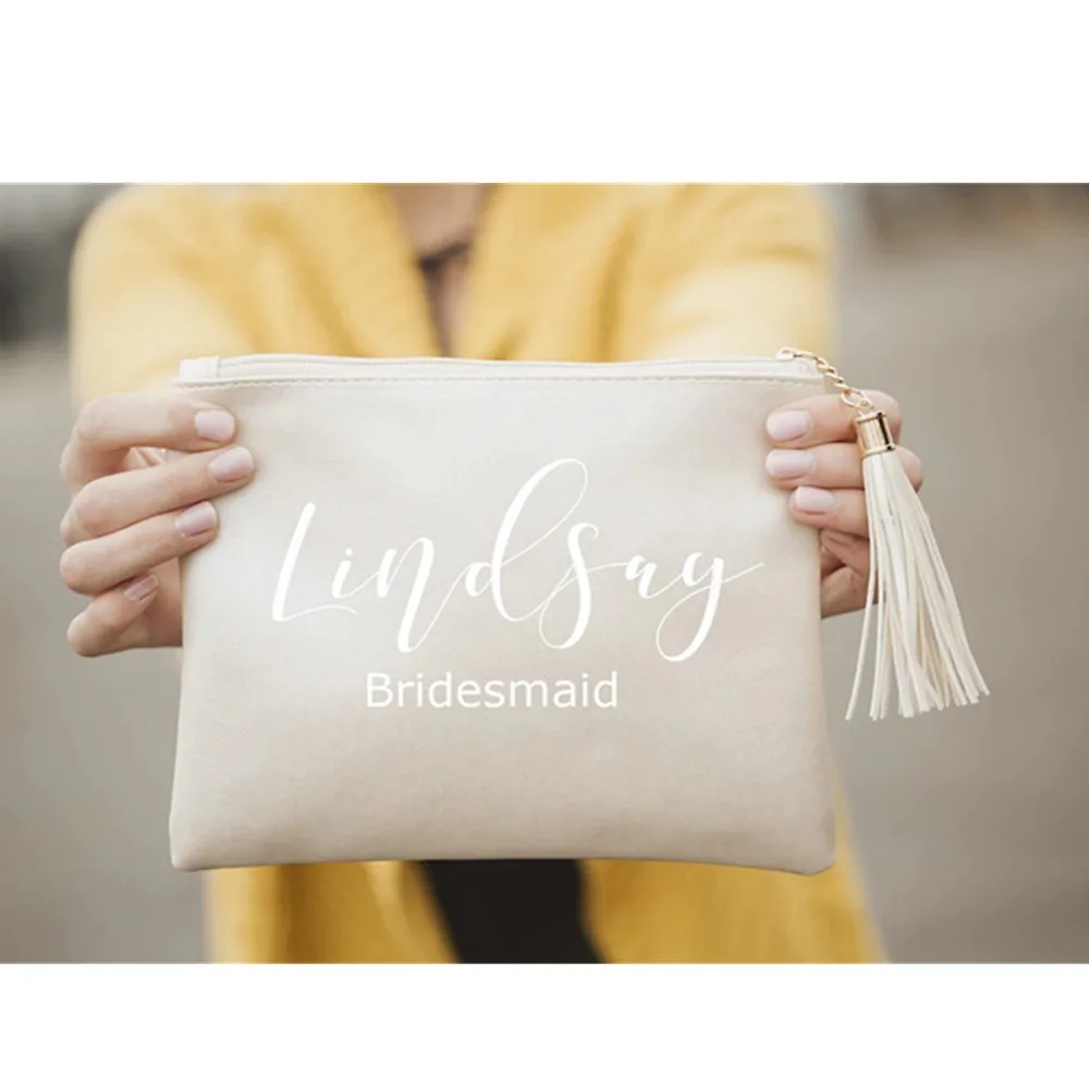 Personalized Cosmetic Bag,  Bridesmaid  Makeup Bag, Girls Trip Gift, Makeup Organizer, Bridesmaid Proposal Gift, Gift for Her