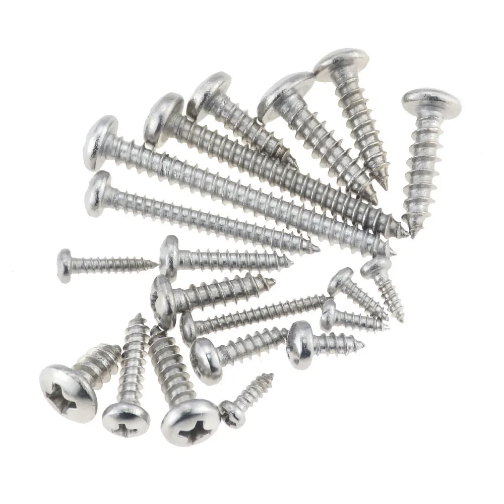 

M1-M5.5 M1.2 M1.4 M1.7 M2 M2.6 M3 M3.5 M4.2 M4.8 Small 304 Stainless Steel Cross Phillips Pan Round Head Self Tapping Screw