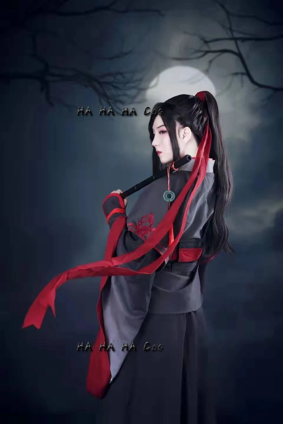 Anime Mo Dao Zu Shi Wei Wuxian Wei Ying Cosplay Costume For Men Wei Wuxian Simplified Version Halloween Party Wig Shoes Props