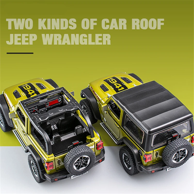 1:20 Jeeps Wrangler Rubicon Refit Alloy Off-road Vehicle Model Diecast & Toy Metal Car Model Simulation Collection Kids Toy Gift