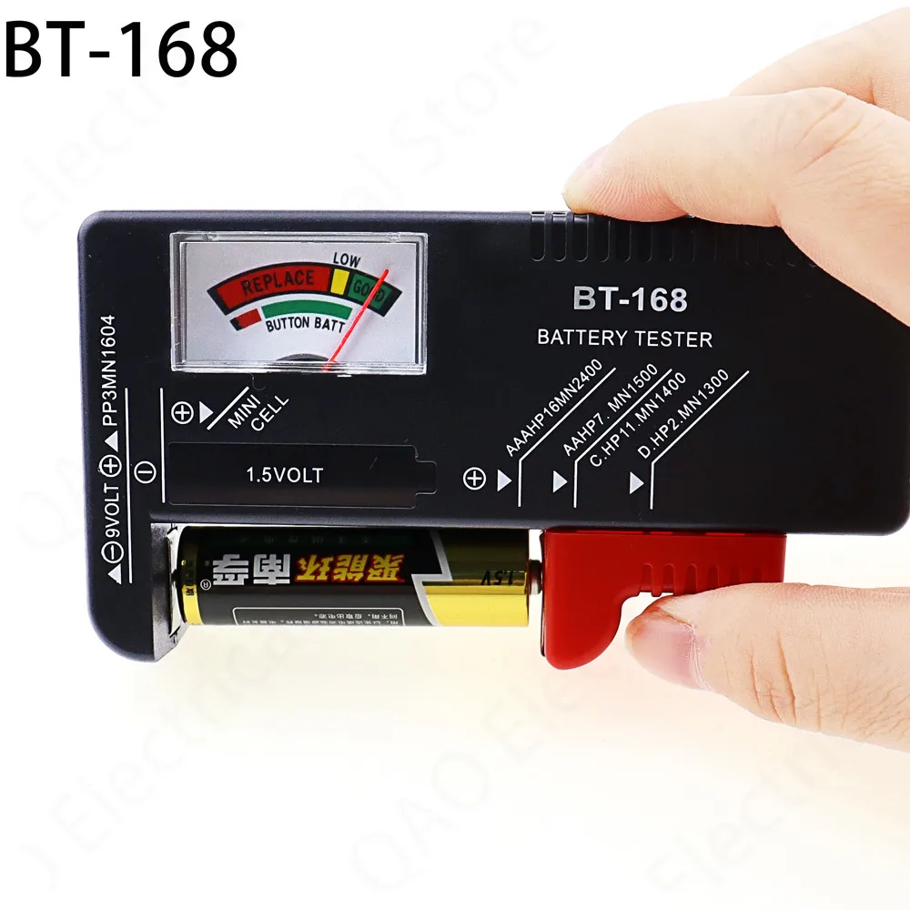 

BT-168 AA/AAA/C/D/9V/1.5V batteries Universal Button Cell Battery Colour Coded Meter Indicate Volt Tester Checker BT168 Power