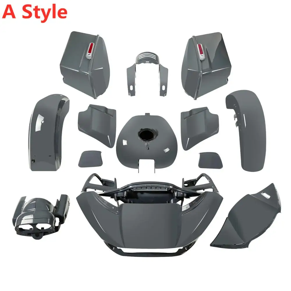 Motorcycle Body Work Kit For Harley Road Glide Special Limited CVO 2015-2020 Fairing Saddlebag Fender Tank Gunship Gray