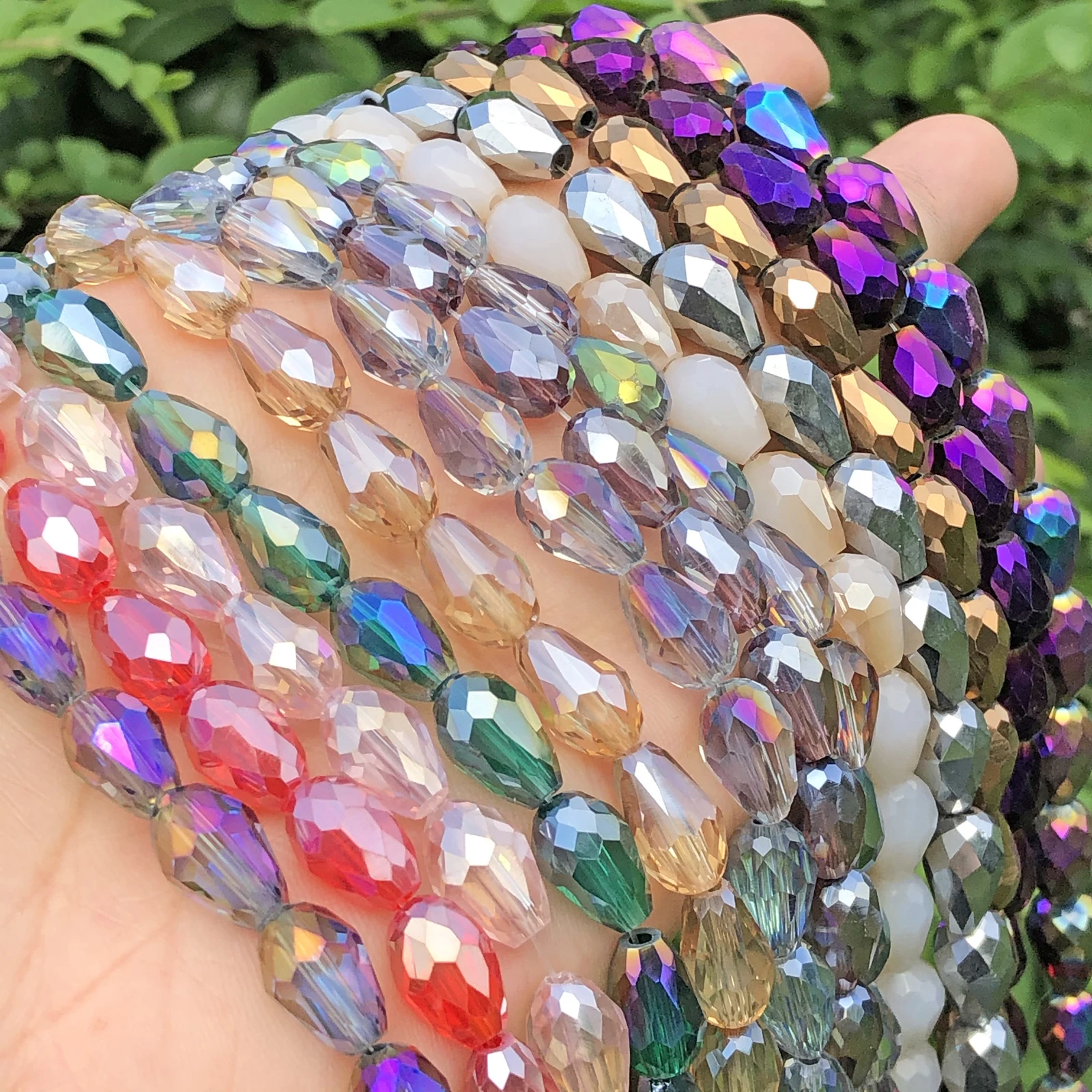 Wholesale AB Multicolor Austria Teardrop Crystal Loose Faceted Drop Briolette Glass Beads For Jewelry Making Craft Diy Earrings