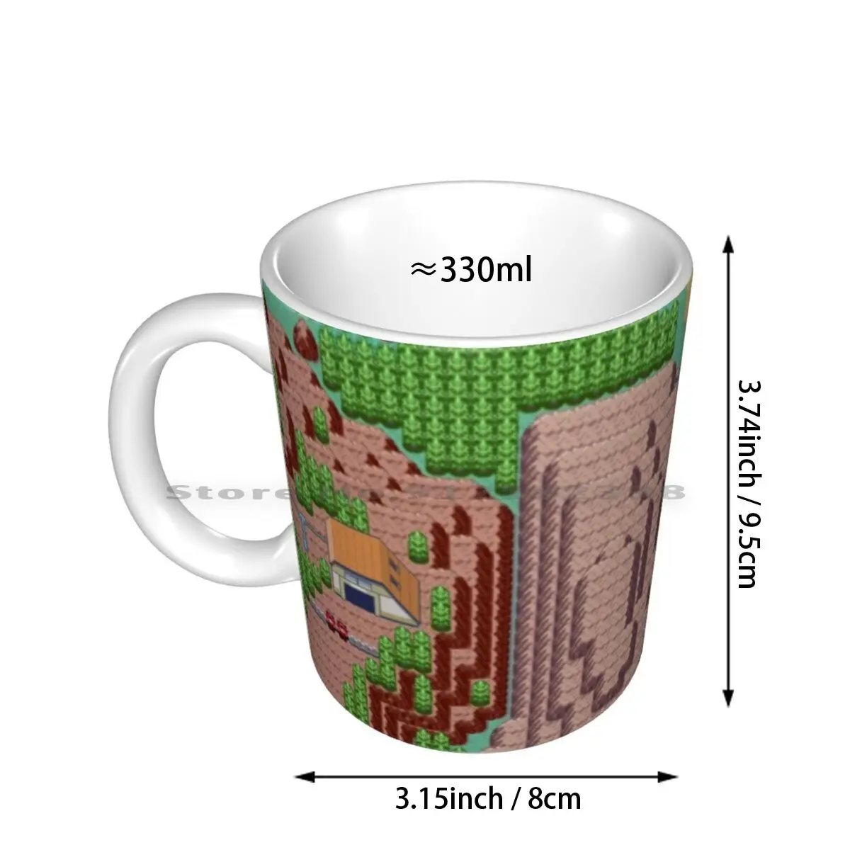 Dreams Of Route 111 Ceramic Mugs Coffee Cups Milk Tea Mug Gaming Pixel Art Pixel Nostalgia 8bit Video Game Sprite Snes Gameboy