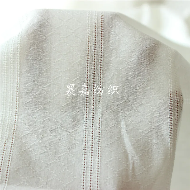 Jacquard Cotton Fabric for Patchwork Women Coat Dress Tissue Doll Cotton Fabrics for Patchwork White