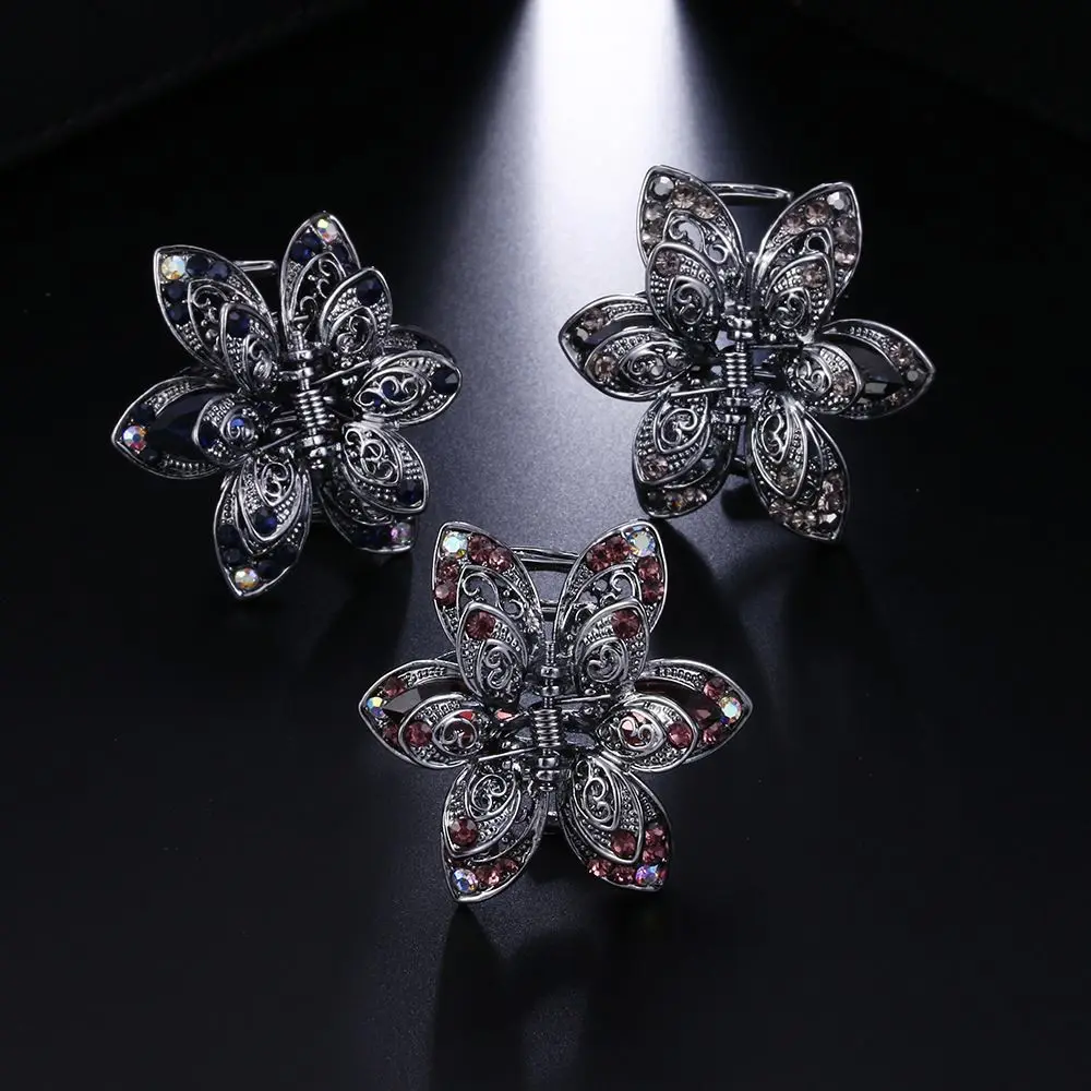 Vintage Big Crystal Flower Hair Claws Wedding Hair Clip Women Hair AccessoriesBarrette Hair Accessories Hair Crab Clamp