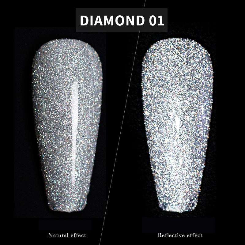 SKVP Reflective Diamond Nail polish Gel Nail Polish 8ML Semi Permanent UV  Varnish Laser Glitter Nail Art Top Coat Gel Varnish