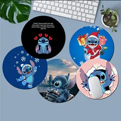 Cool New Disey Stitch Laptop Computer round desk pads Mousepad gaming Mousepad Rug For PC Laptop Notebook