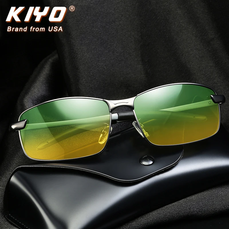 KIYO Brand 2020 New Women Men Polarized Day and Night Sunglasses Metal Classic Sun Glasses UV400 Driving Eyewear 3043A