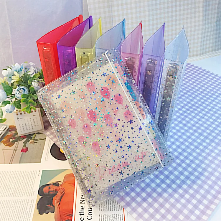 Glittery Jelly Color A5 Binder Photo Collect Book&Journal Bonds Notebook Agenda Organizer Planner School Stationery