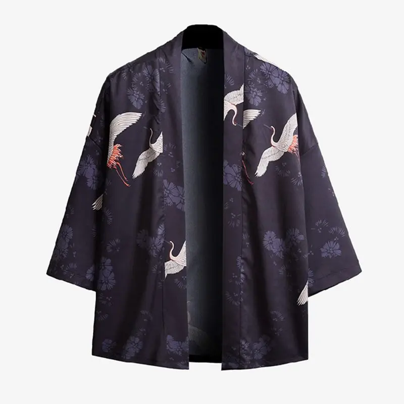 

literary japanese kimono yukata man japanese Short Robe Loose kimomo Chinese Style cardigan kimono haori