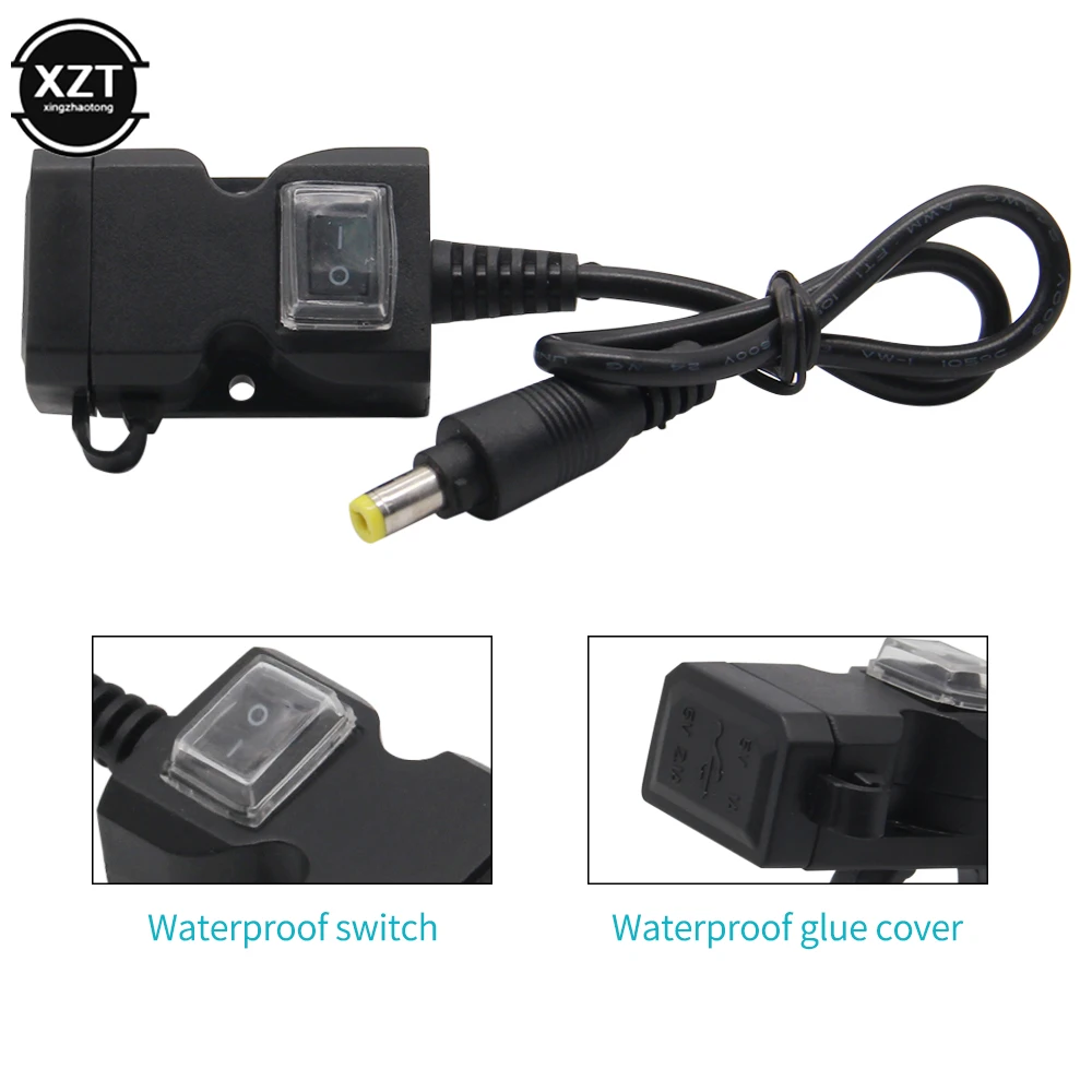 Dual Port USB Mobile Phone Charger Waterproof Motorbike Motorcycle Handlebar Charger 5V 1A/2.1A Adapter Power Supply Socket