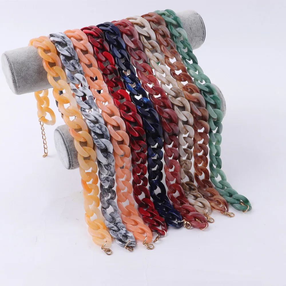 FishSheep Trendy Bunte Acryl Kette Choker Halsketten Für Frauen Aussage Matte Harz Breite Kette Kragen Hals Schmuck 2022 Neue – Detail 14