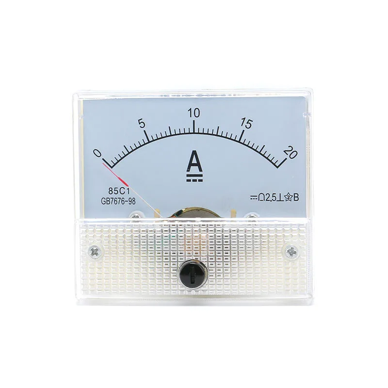 85C1 DC Analog Current Meter Panel 1A 3A 5A 10A 30A 10mA 50mA 100mA 500mA 50uA 100uA 200uA 500uA AMP Gauge Current Ammeters