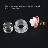 (Stainless steel button + light switch) kit for replacing silicone buttons,suitable for (gray and black S2+) / C8 /C8+/S21A