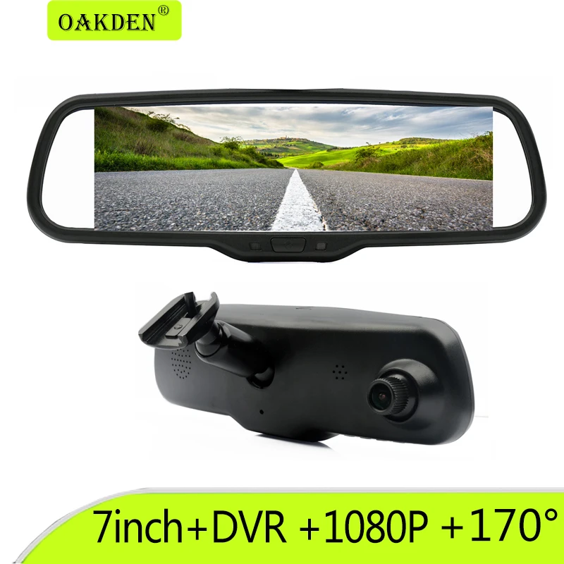 

7 Inch IPS Screen 1080P Special Car DVR Bracket Rear View Mirror Monitor Dual Camera Digital Video Recorder Two Front and Rear