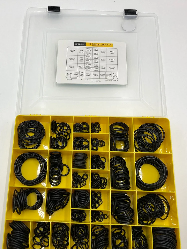 O-ring Kit For Excavator Doosan 32 sizes=545 Pcs  NBR 90 O-Ring kit