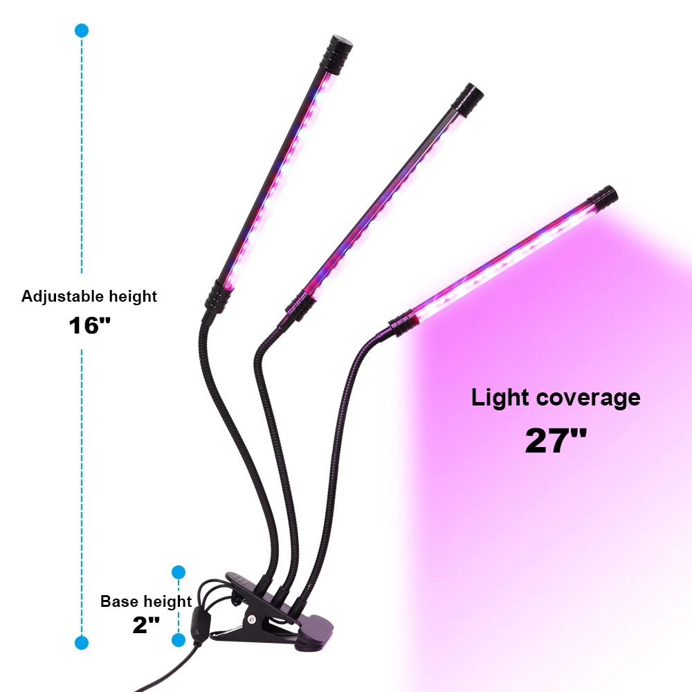 Lighting for Greenhouses ,USB Port Full Spectrum Dimmable Grow Lamp with 3 Modes Timing Function LED Grow Light