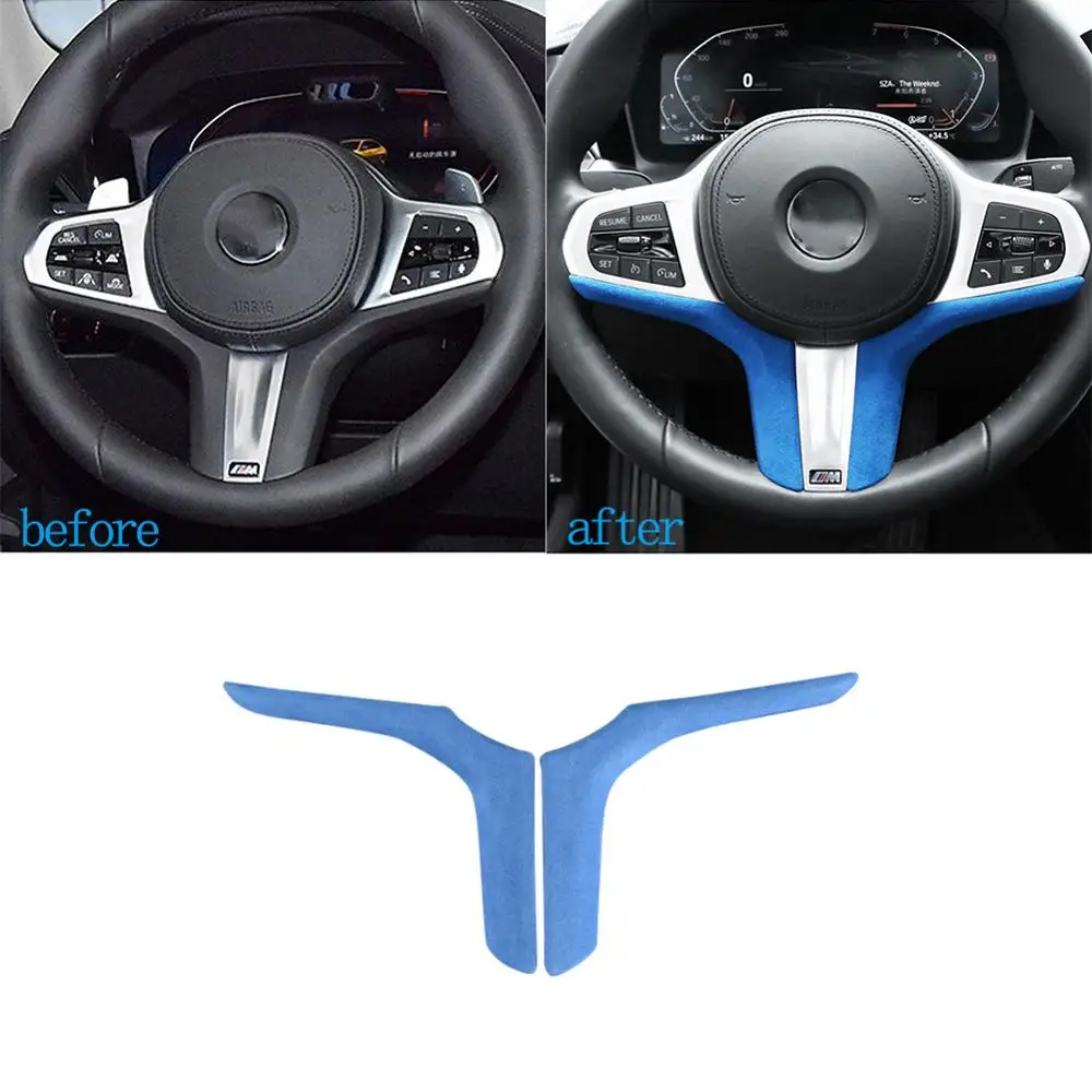 

Car Fur Leather Steering Wheel Cover Decorative Pad for BMW 3 series G20, G28