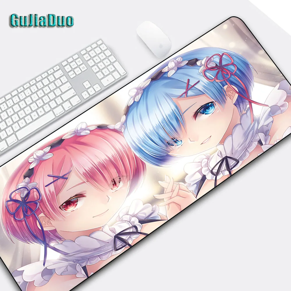

GuJiaDuo Rem Mouse Pad XXL Gaming Accessories Gamer Laptop Keyboard Control Speed Version Gaming Mouse Pad Anime Rug Desk Mat