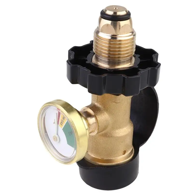 

1PC Thread Propane Adapter Connector Gas Pressure Relief Valve Connector Propane Reducing Valve Connector for Home Use (Golden)