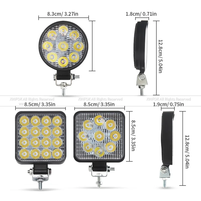 Nuovo Ha Condotto La luce bar 48w Ha Condotto La barra barra 16 Faretto Quadrato Fuori strada HA CONDOTTO LA luce del lavoro 12V 24V 27W Per Auto