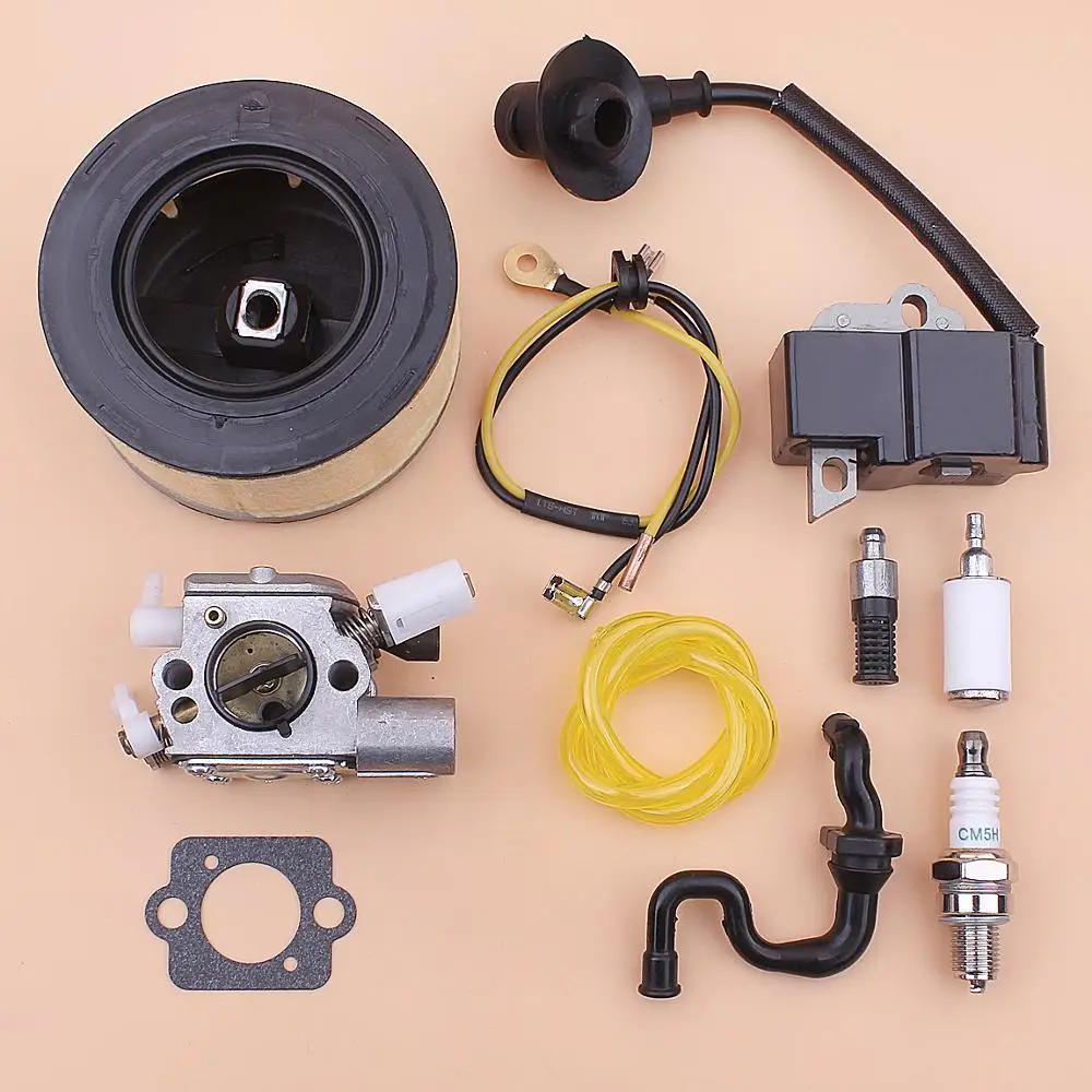 Bobina de encendido del carburador para motosierra Stihl MS251 MS 251, kit de filtro de aire, combustible y aceite, línea de filtro, bujía 1143 120 0617