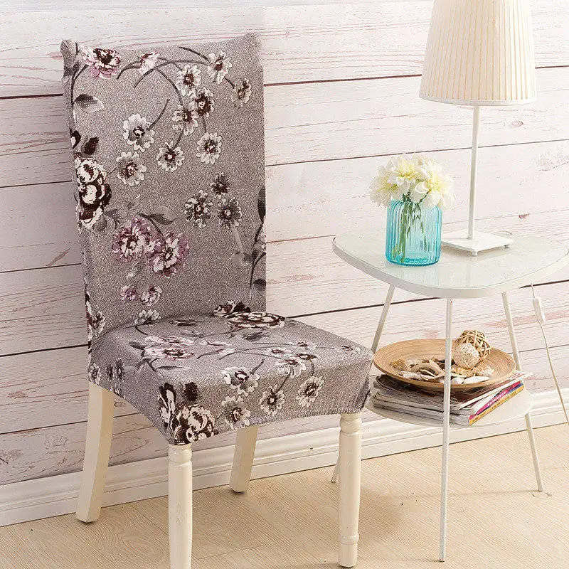 

European Floral Print Dining Chair Cover Spandex Elastic Anti-dirty Chair Slipcovers Universal Stretch Removable Seat Cover Case