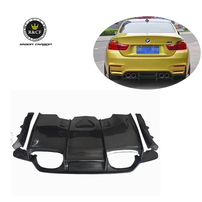 PM style  Carbon Fiber Rear Bumper Diffuser Lip CAR STYLING 2015 16 17 18 For BMW F80 F82 F83 M3 M4