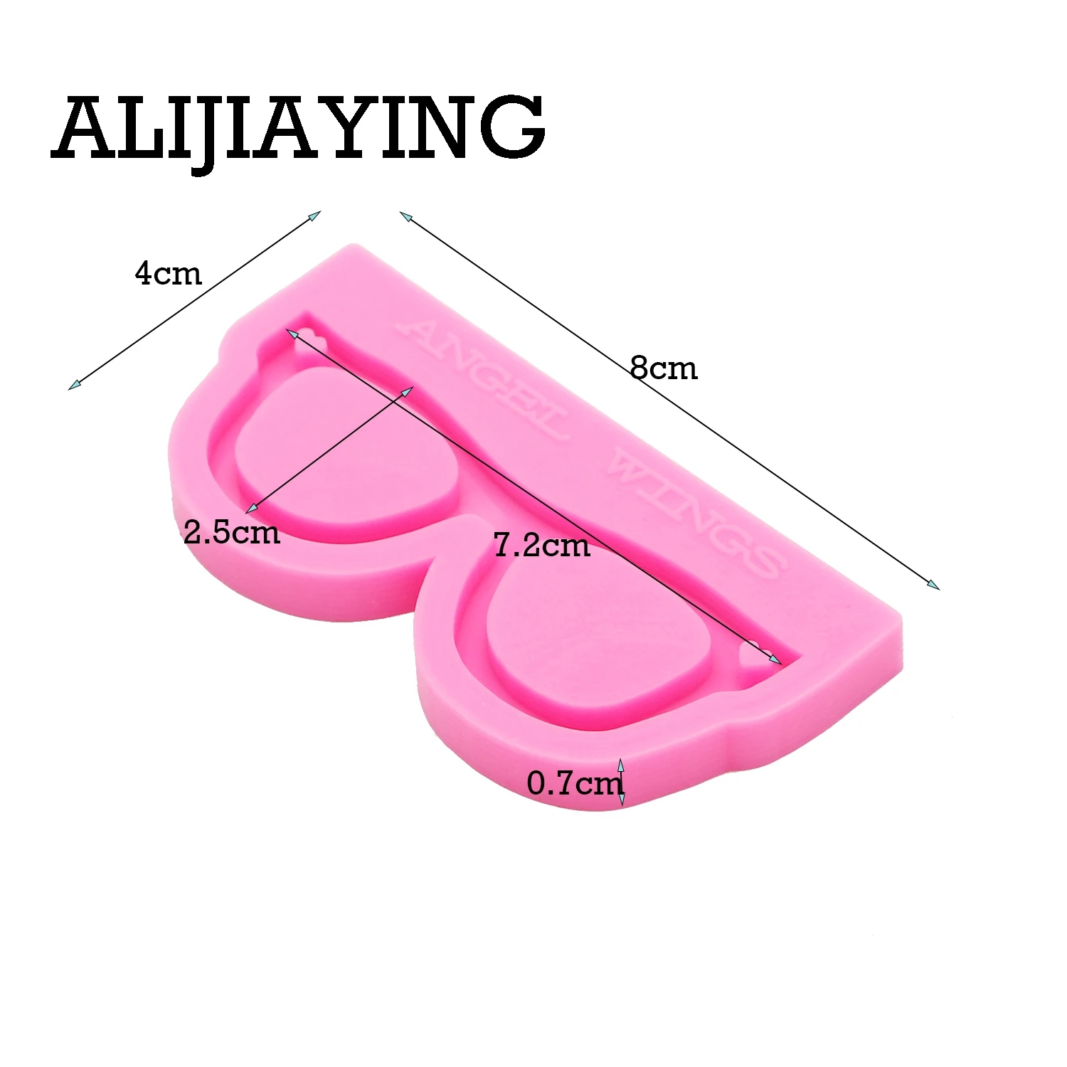 DY0157 Glossy Glasses shape keychain silicone mold DIY craft keyring pendant for girl jewelry keychains mould