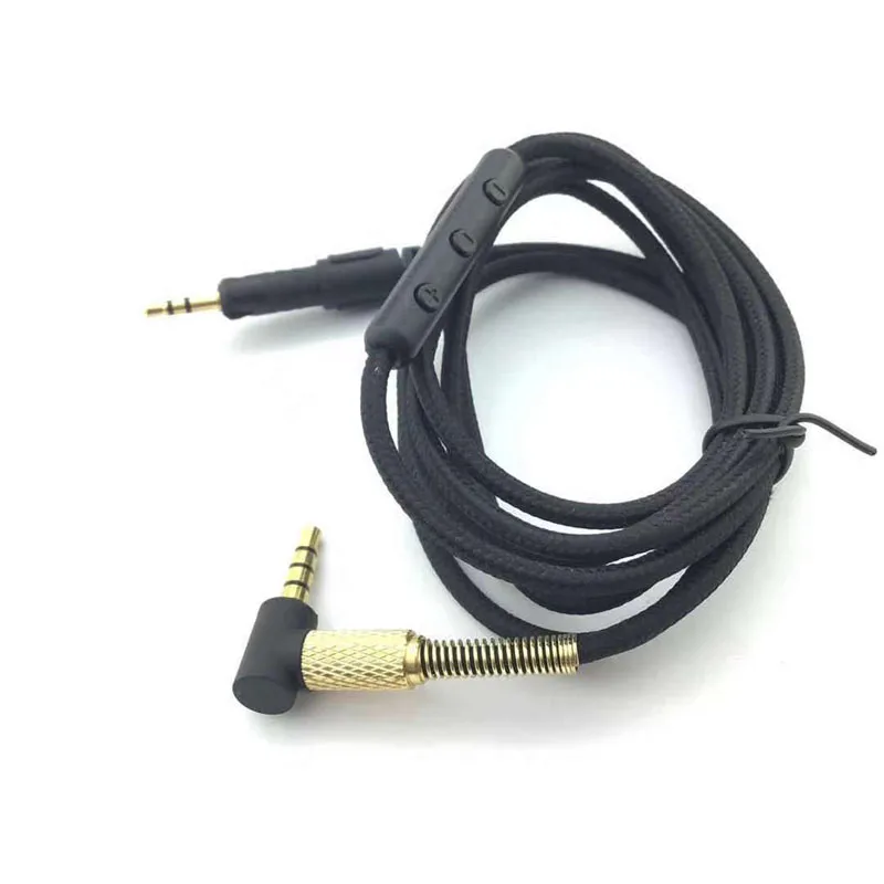 مناسبة لكابل استبدال كابل سماعة الأذن Audio-Technica ATH-M50x M40x M60XATH-M70X مع ميكروفون وتحكم في مستوى الصوت