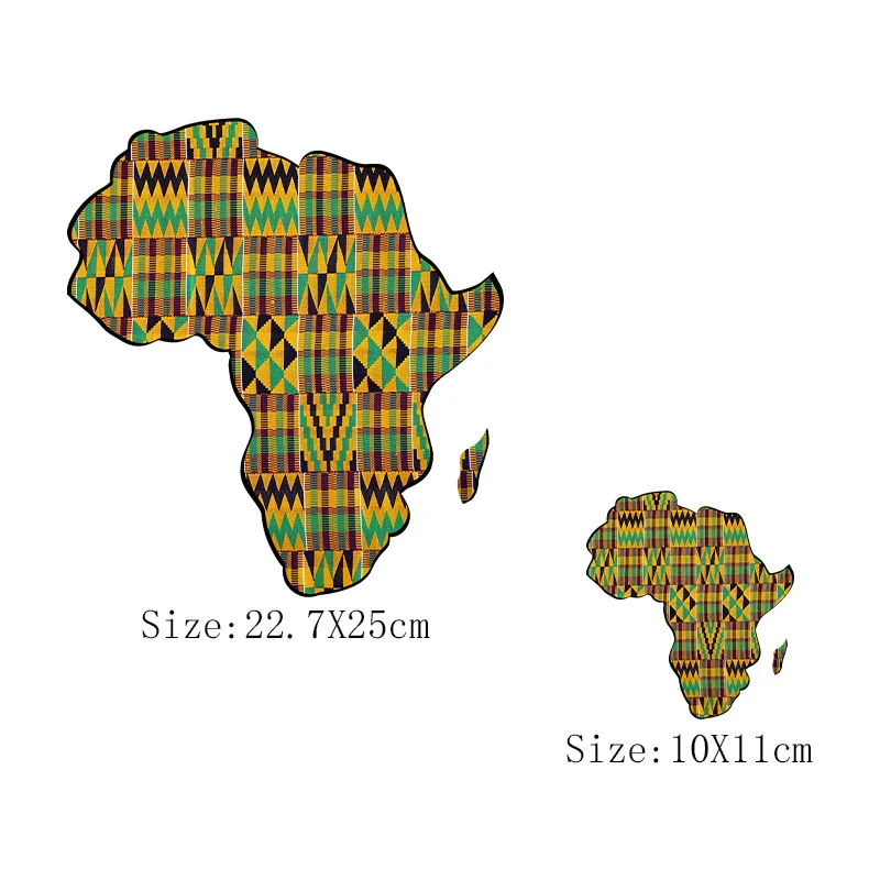 African Map Heat Transfer Patch For Clothing DIY Men T-Shirt Sweatshirt Appliqued Thermal Stickers On Clothes Ironing Patches