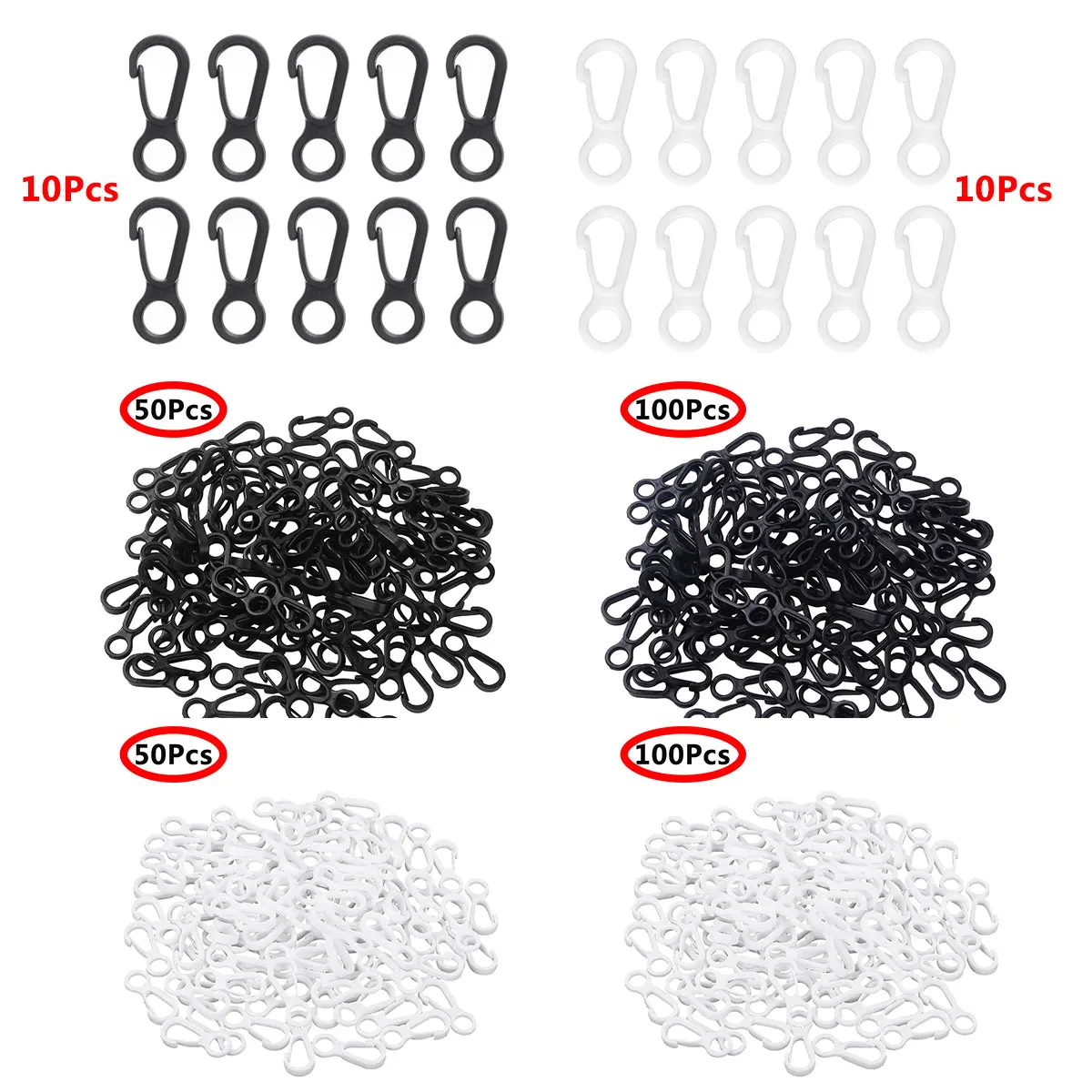 US STOCK 10/50/100PCS Nylon Plastic Small Flag Pole Snap Clip Hooks Attachment Durable Buckles Hooks for Backpack