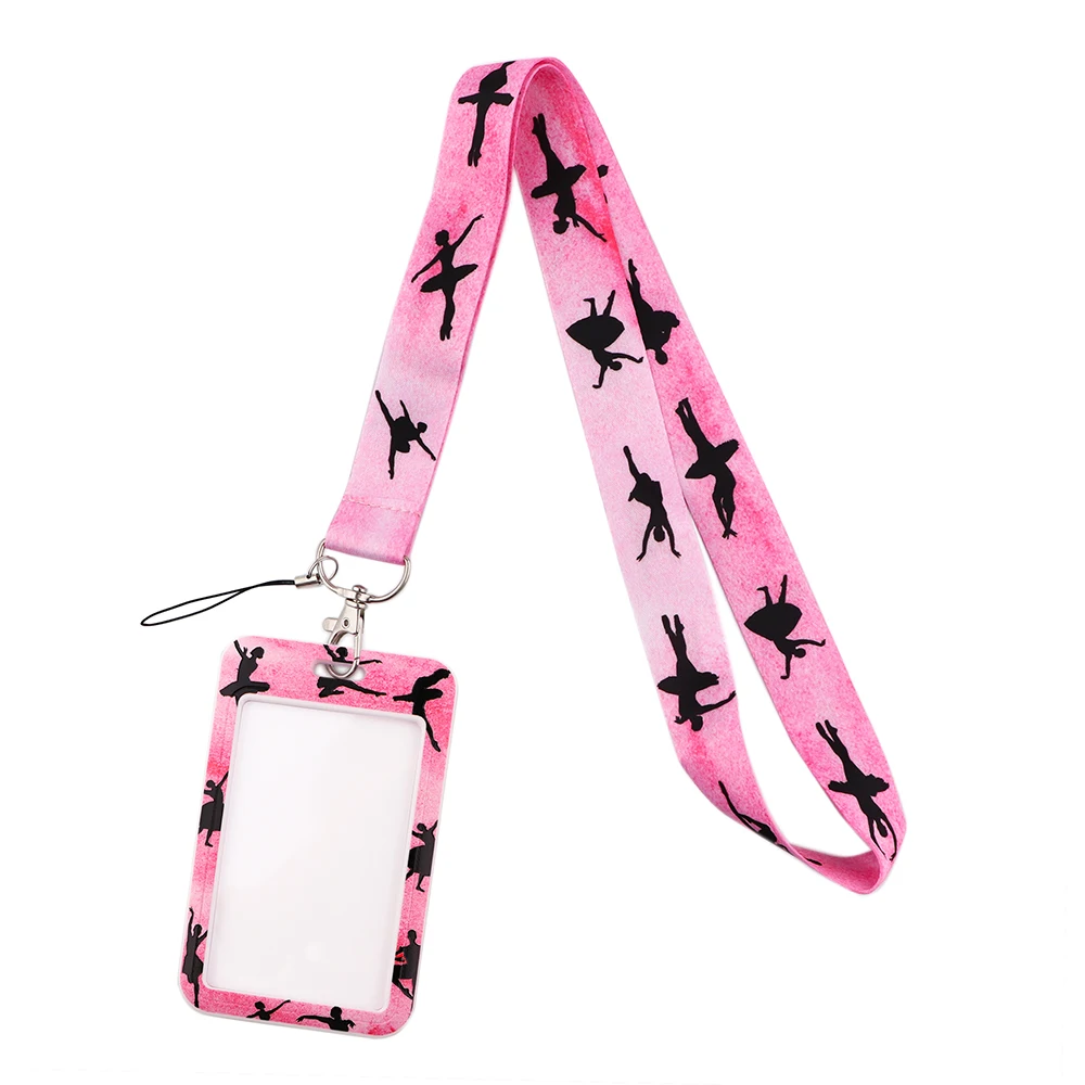 K3030 Ballet Pink Lanyard Student Access Card Holder Employee Name ID Card Cover Work Certificate Identity Badge Business Case